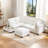 U-shaped Sectional Sofa Couch With A Movable Ottoman And A Coffee Table With Hidden Charging Devices-1926735750