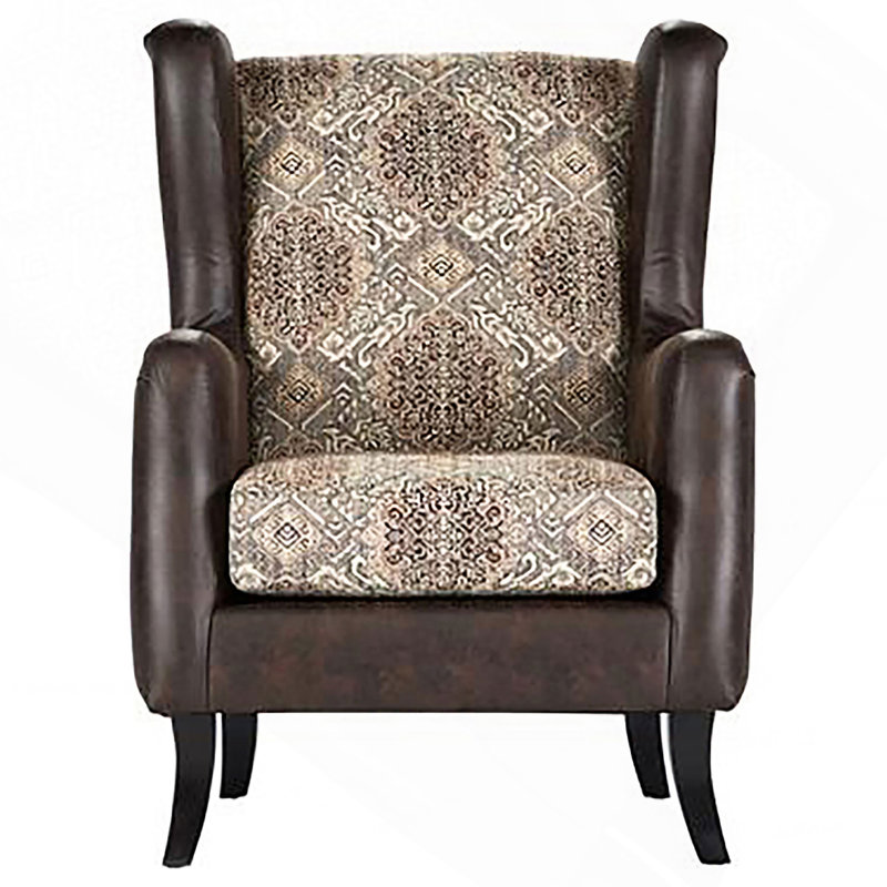 Fauteuil club à oreilles brun