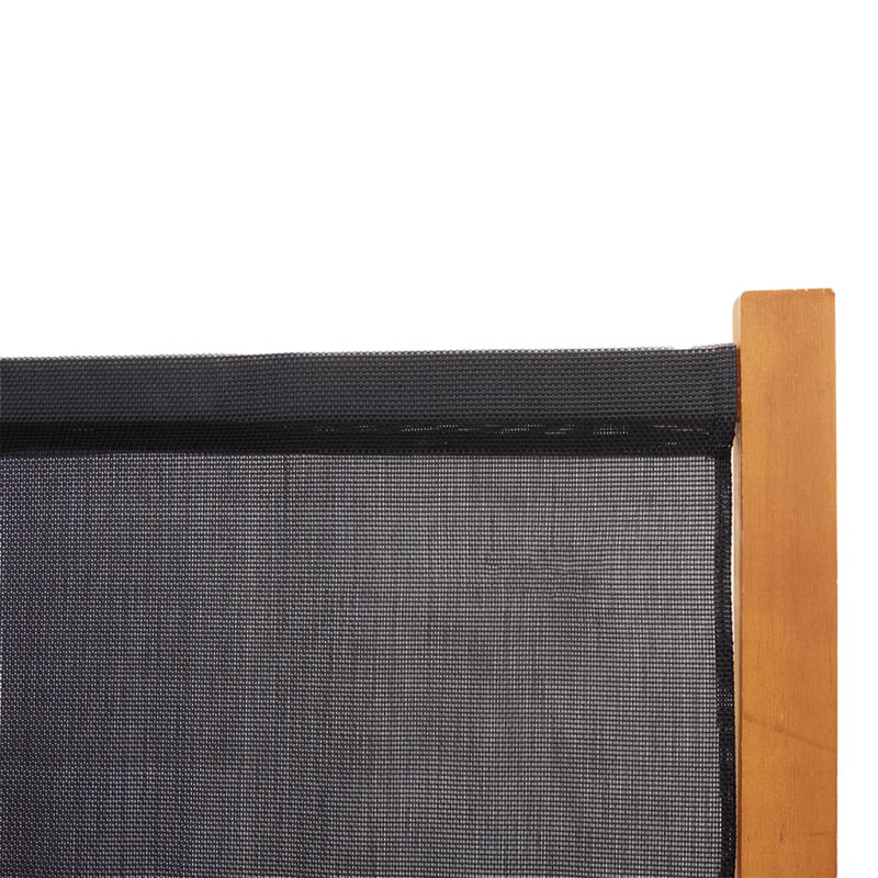 Metts 457.2cm H Solid Wood Folding Room Divider, Black, 180cm H x 420cm W, 6