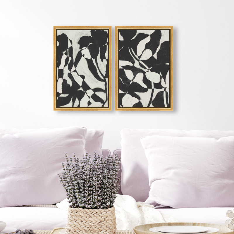 Contrast Nature Set Set by Oliver Gal, 32"H x 22"W, Gold Floater Frame