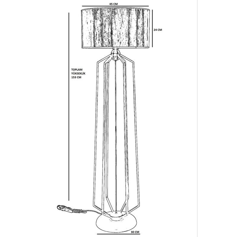 Cian 153cm Traditional Floor Lamp, Anthracite