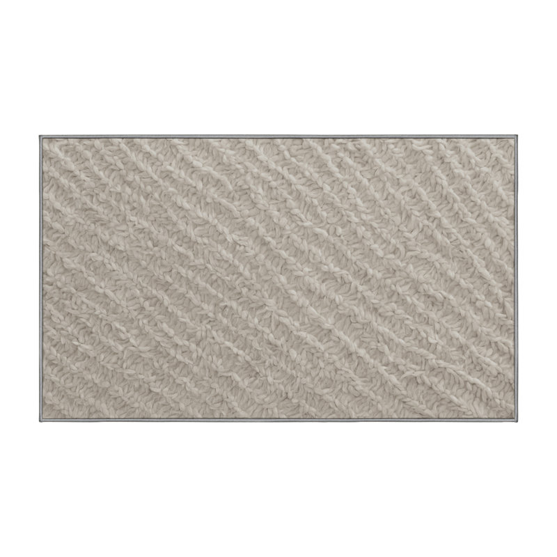 Machine Washable Gray Area Rug GSIX03607, Rectangle 5' x 7'