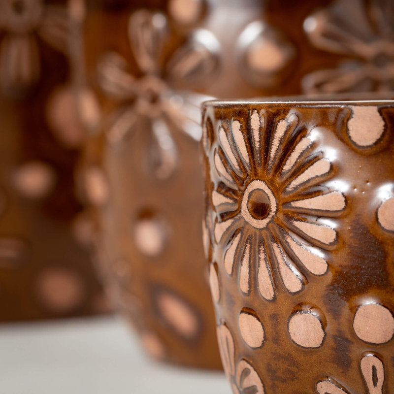 Ensemble de pots à fleurs en argile 3 pièces Samonas