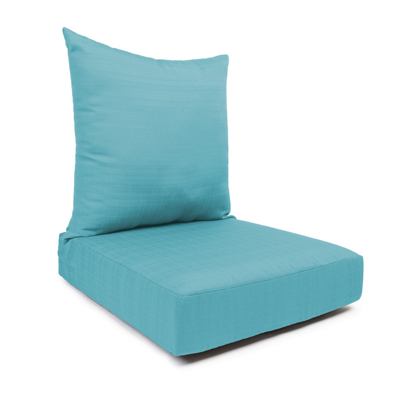 Coussin de siège avec fermeture à glissière et coussin de dossier séparé, avec rembourrage en polyester blanc., Ciel