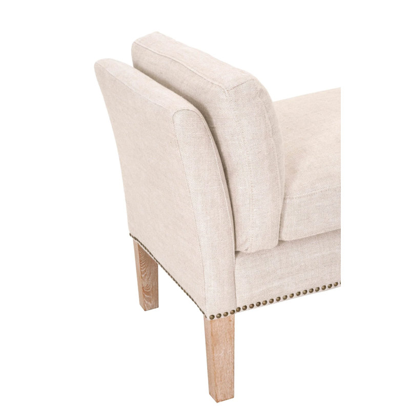Banc rembourré Loni, Couleur beige uni