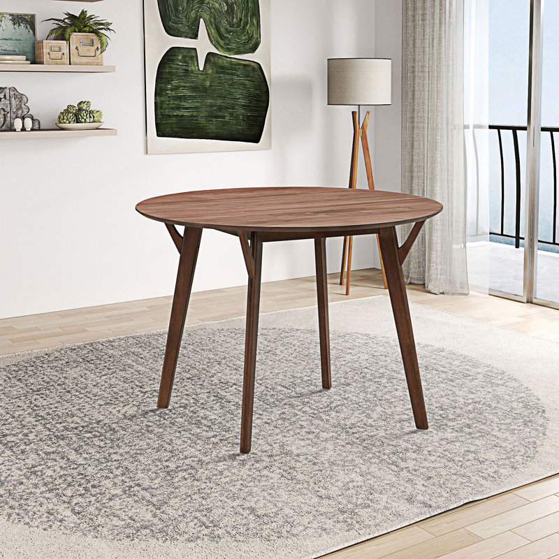 Table Saving Place, table de salle à manger pour 4 personnes, table de cuisine ronde de conception moderne, Noyer