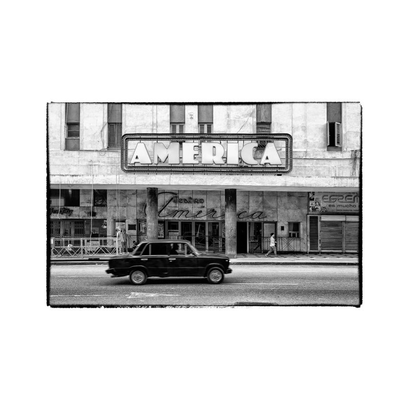Teatro America In Havana In B&W by Philippe Hugonnard - Wrapped Canvas Print, 20.32 cm H x 30.48 cm W