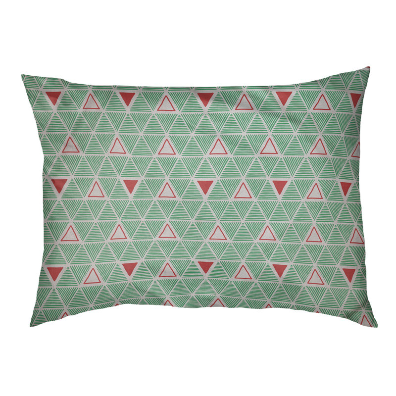 Coussin pour chien Chen, Grand (l 50 po x P 7 po x H 40 po), Vert/rouge