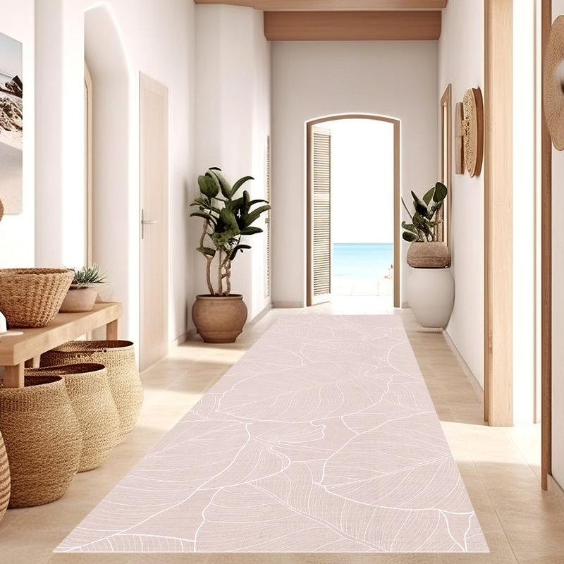 Amiyla Vinyl Machine Printed Area Rug, Rectangle 2'7.5" x 9'10.1"