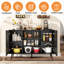Sleek Black Buffet Sideboard Cabinet – Multi-Purpose Storage Solution for Modern Homes