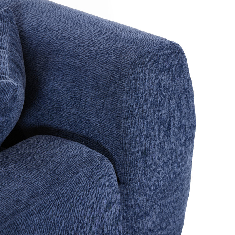 Grand canapé modulaire moderne en forme de L pour le salon, mousse haute densité, assise profonde et tissu chenille antirides