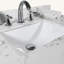 Dessus de meuble-lavabo de 31 po - Pierre moderne de Carrare blanc style moderne, avec lavabo et dosseret en céramique encastré rectangulaire, 3 trous de robinet pour armoire de salle de bain