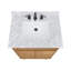 31 po Kayla Meuble-lavabo simple en teck naturel avec plateau en marbre blanc de Carrare-121163923