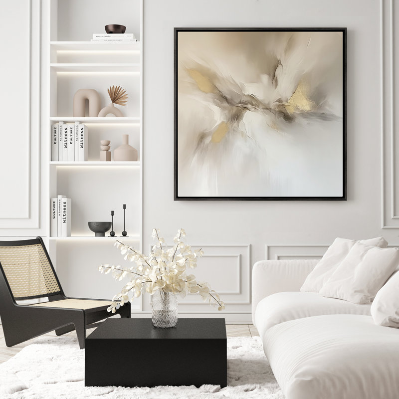 Art mural encadré abstrait rétro antique classique pour chambre à coucher, H 16 po x l 16 po, Noir, noir, noir, noir