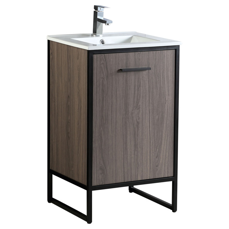 Ensemble de meuble-lavabo simple 20 po Saray, Taupe gris