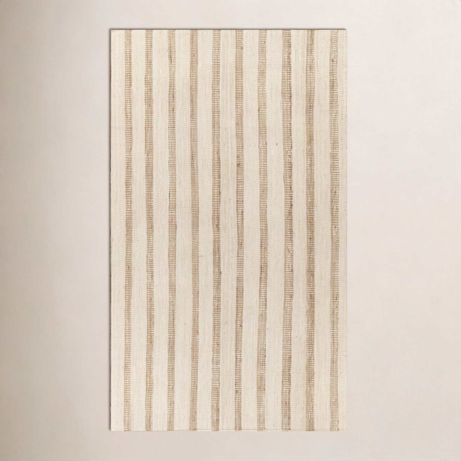 Aadison Ivory Hand-Woven Striped Jute Rug, Rectangle 5' x 7'