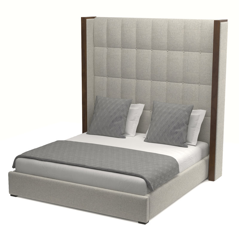 Dipson Upholstered Standard Bed, Grey Revolution®, High King