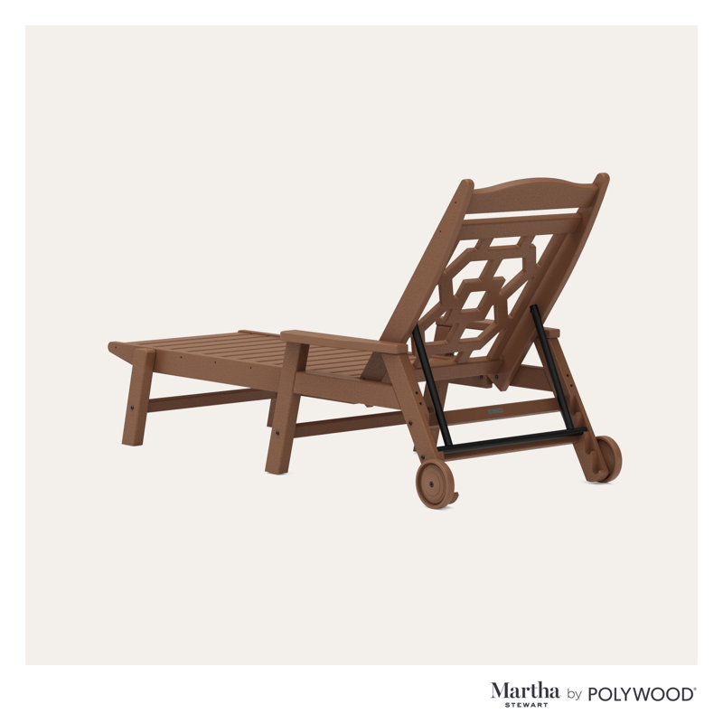 Chinoiserie Outdoor Chaise Lounge, Teak