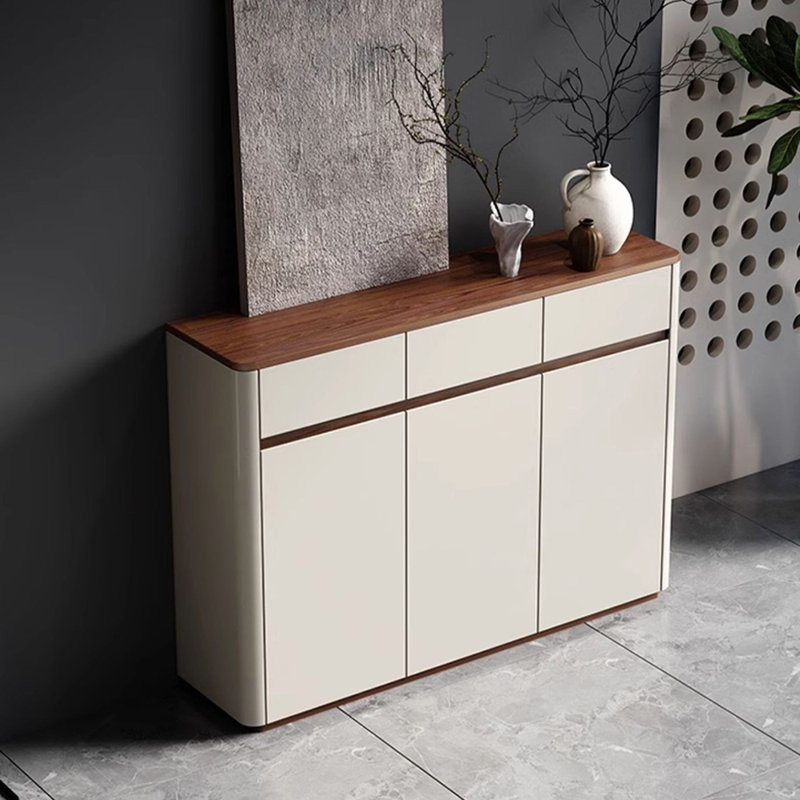 Rangement à chaussures en bois manufacturé beige, H 35,04 po x l 47,24 po x P 13,39 po