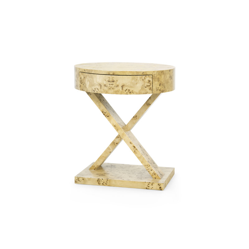 Modena Solid Wood End Table, Burl
