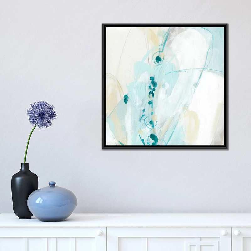 « sea story iv », impression sur toile, H 37 po x l 37 po x P 1,5 po, Toile avec cadre noir, Pas de tapis
