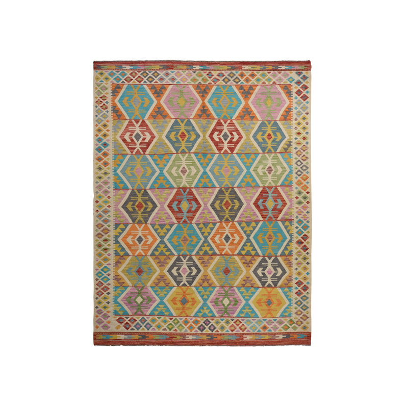 Tapis blanc en laine tissé à la main 8 pi 4 po x 10 pi 10 po D226239CB6974DBAAE32ECEE00B73E96