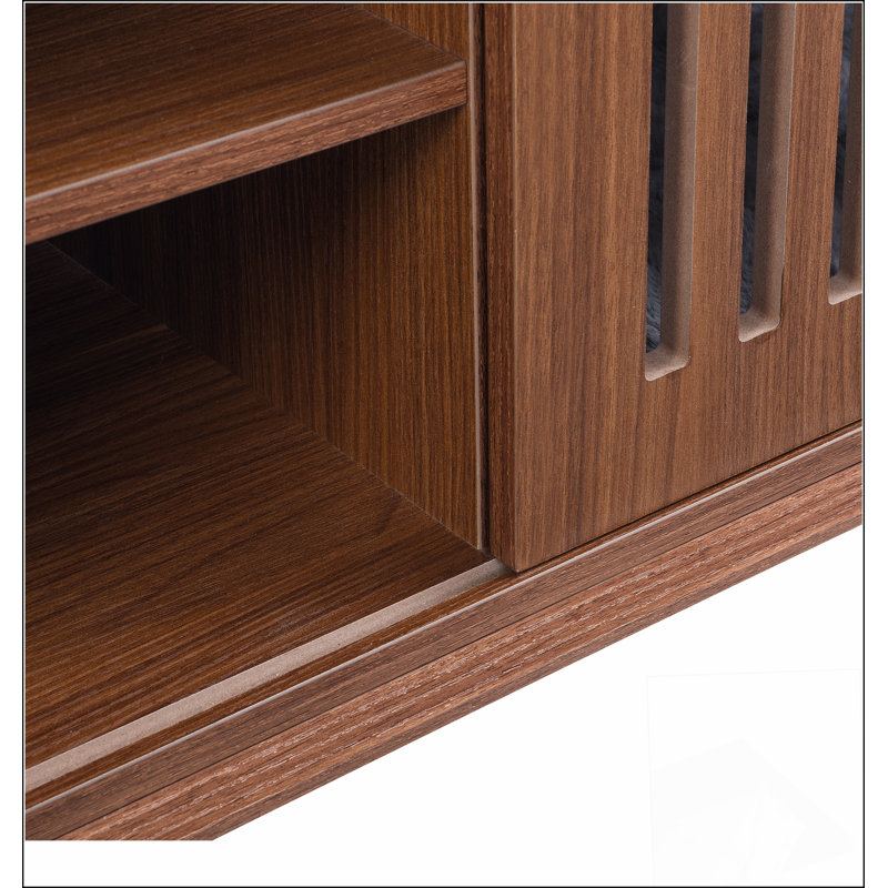 Meuble télé Mid-Century en noyer avec table extensible Morden
