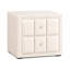 Table de chevet Fysa, 2 tiroirs, boutons en cristal, revêtement capitonné beige-130841350