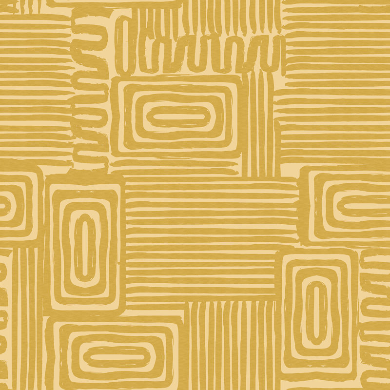 Emily Rayna Pathways Peel & Stick Wallpaper, Yellow