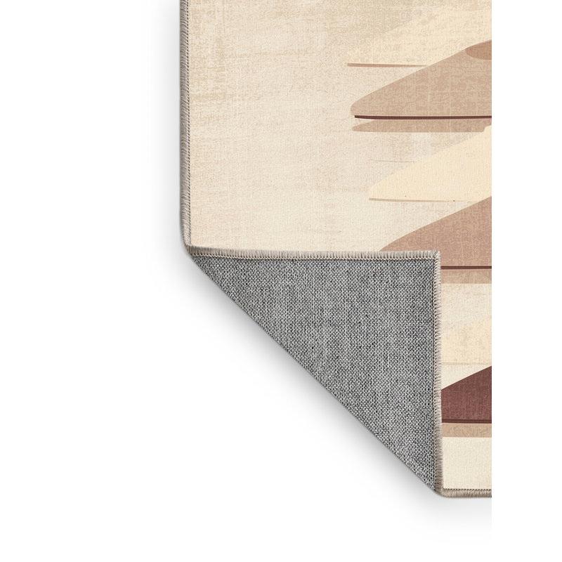 Tapis de couleur unie moderne chic et élégant lavable à la machine Brentwood - beige, 6 x 9