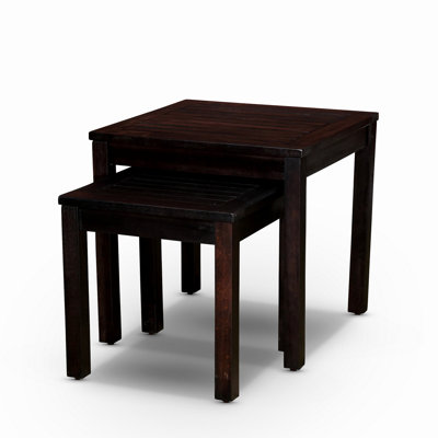 Ensemble de 2 tables gigognes en eucalyptus