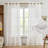 Silver Sequin Embroidery Grommet Light Filtering Sheer Curtain (Set of 2)-1679541509