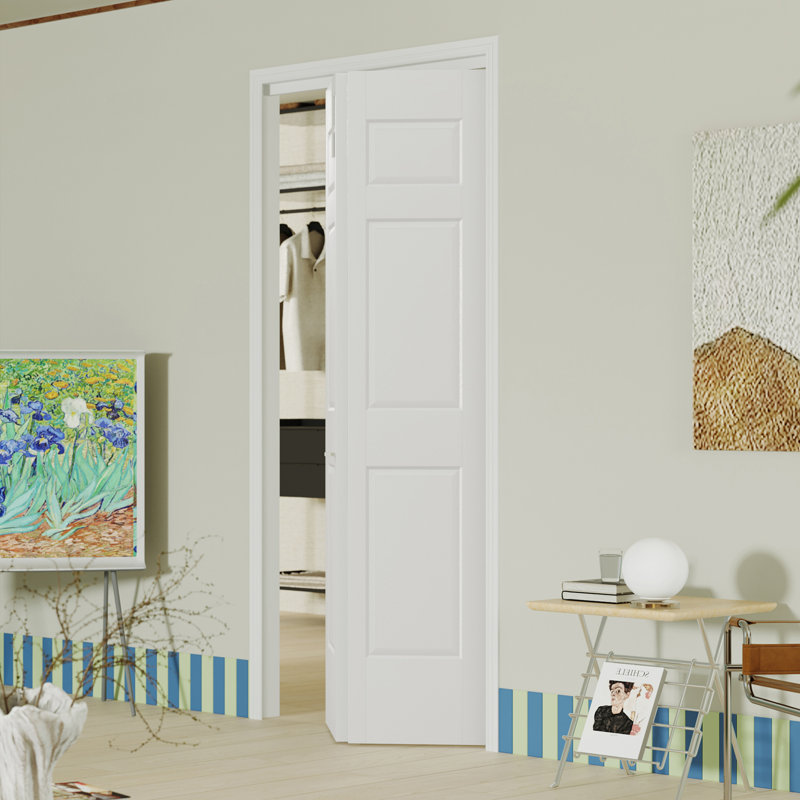 Porte pliante blanche à 6 panneaux de style garde-manger bifold avec garde-manger et garde-manger, 30 po x 80 po, 1