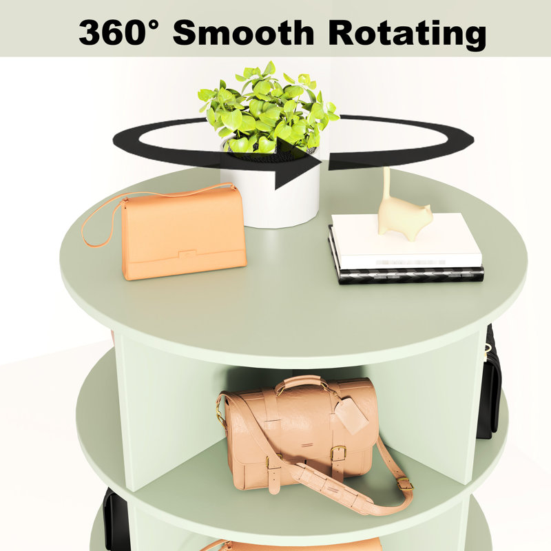 6-Layer 360 Rotating Shoe Case, Saves Space For 24 Pairs, Simple To Build, American Traditional Style Rack , 6-Layer, Stores Saving, Easy Clean,