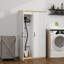 Grande armoire de rangement sous vide en bois avec tablette réglable et 2 portes