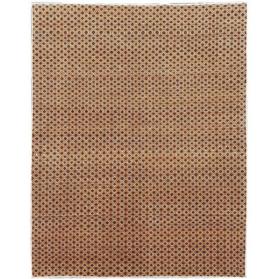Rectangle 155 cm x 193 cm Geometric Hand Knotted Area Rug
