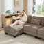 Canapé de soutien surdimensionné en chenille 4 places, avec 4 coussins de taille exquise, conception ergonomique incurvée, canapé modulaire facile à assembler pour le bureau du salon, café-133914852-133914847