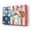 Art mural en verre épique «Red White and Blue Floral 5» par Leslie Trimbach-106414326