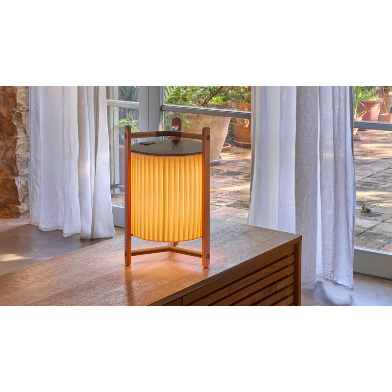 Lampe sur pied Kando - abat-jour ruban, Crème, crème