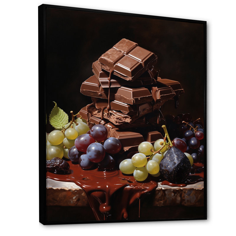 Cajuan Food Chocolate Dreams I, H 32 po x l 16 po x P 1 po, Cadre flottant noir