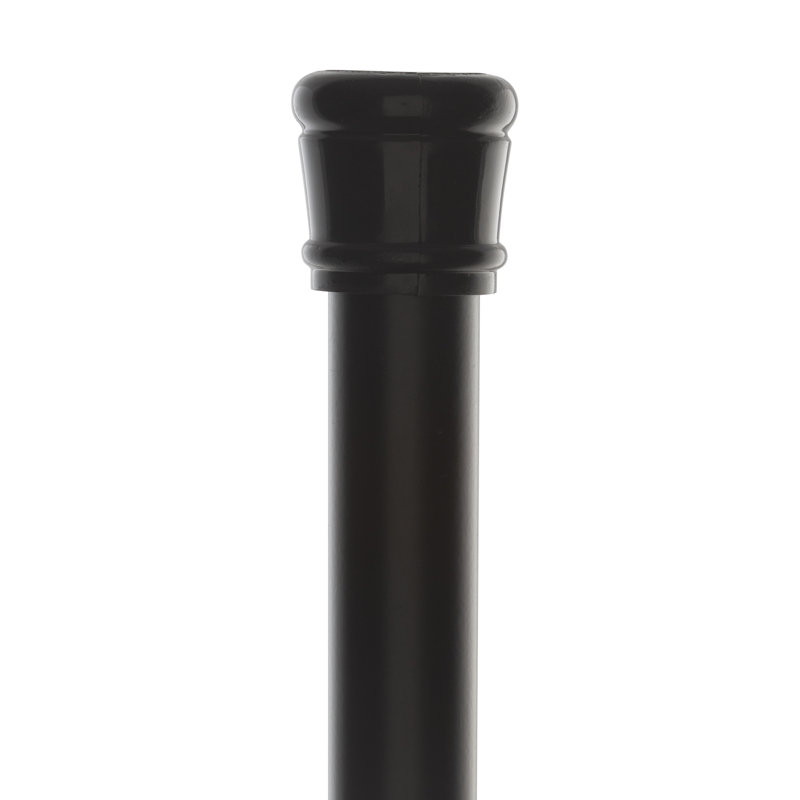 Matte Black Adjustable Tension Shower Curtain Rod, 72 inches