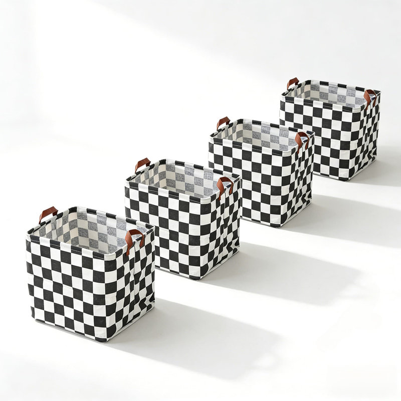 4Pcs,Large Capacity Fabric Storage Basket For Laundry, Toys, And Home Organization - Foldable, Water-Resistant, And Durable Square Design