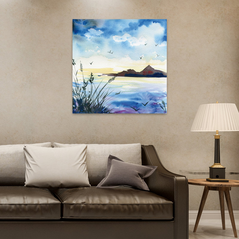 Crépuscule, art contemporain, H 32 po x l 32 po