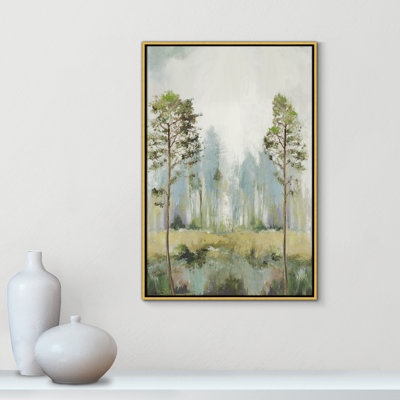 «Teton Tall Green Trees II» par Teton Pearce - reproduction encadrée sur toile