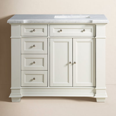 Rea 42" Carrara Marble Single Bathroom Vanity