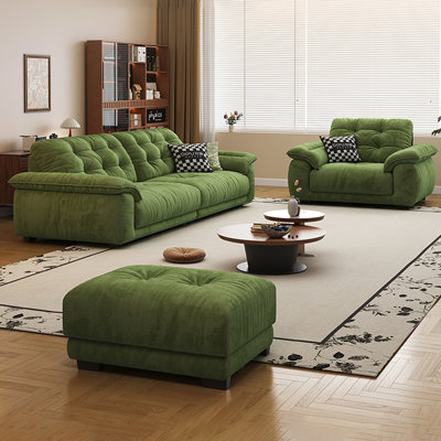Green Chenille 3 - Piece Living Room Set