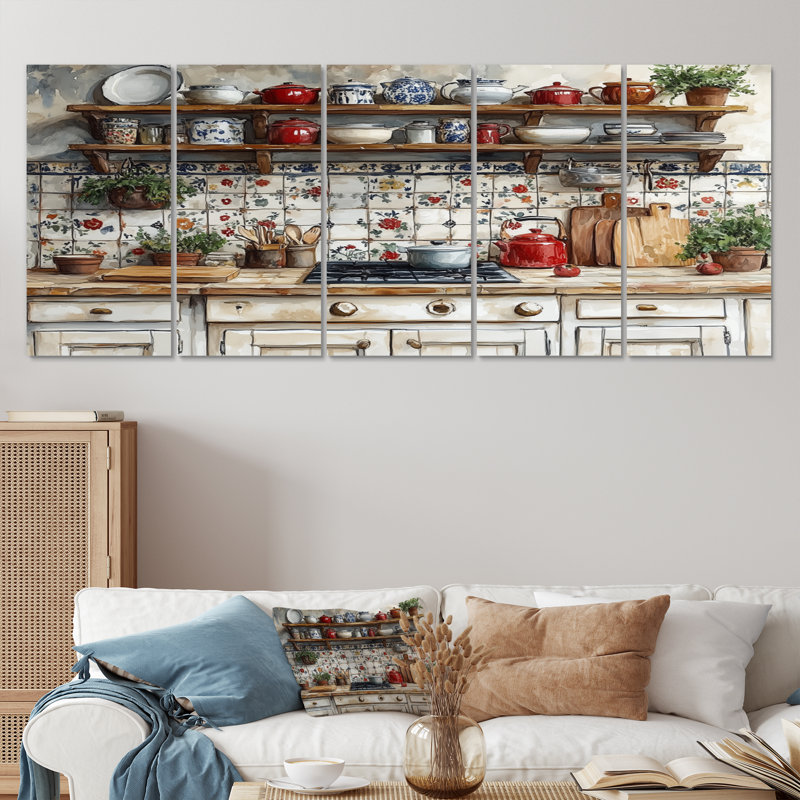 «Gray Country Kitchen Rustic Charm II», ensemble d'art mural, H 28 po x l 60 po