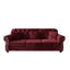 Canapé Chesterfield 82,6 po rembourré en velours avec garniture cloutée et accoudoirs roulés, canapé de style Mid-Century moderne capitonné avec boutons, inclus 3 coussins-981374689
