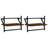 Set Of 2 Brown Oak Wall Shelves With Bars - 40X25x30 Cm - Stylish And Functional-603669414