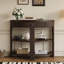 Console cannelée demi-lune avec tiroir et 2 tablettes, conception peu encombrante pour les entrées et les couloirs-134333933-134333939-134333938